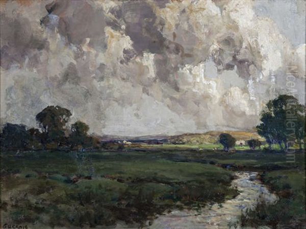 A River Running Through A Pastoral Landscape Oil Painting by James Humbert Craig