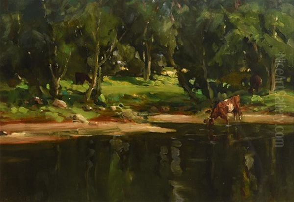 River Dun, Cushendun Oil Painting by James Humbert Craig