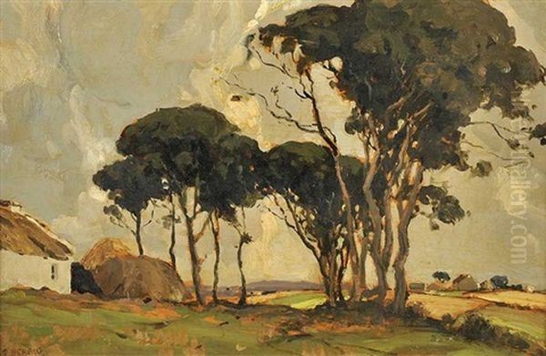 Trees At Torr Head Oil Painting by James Humbert Craig