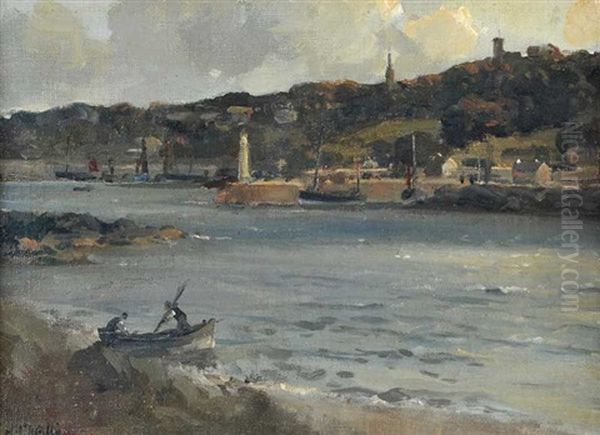 Fishing Boat, Belfast Lough Oil Painting by James Humbert Craig