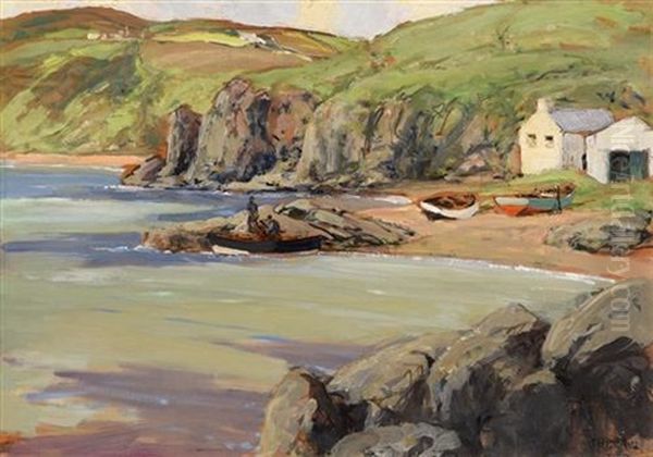 Salmon Port, Torr Head, Co. Antrim Oil Painting by James Humbert Craig