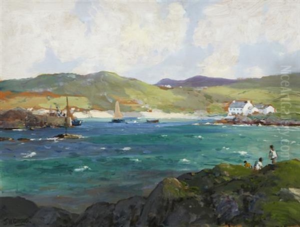 Harbour Scene Oil Painting by James Humbert Craig