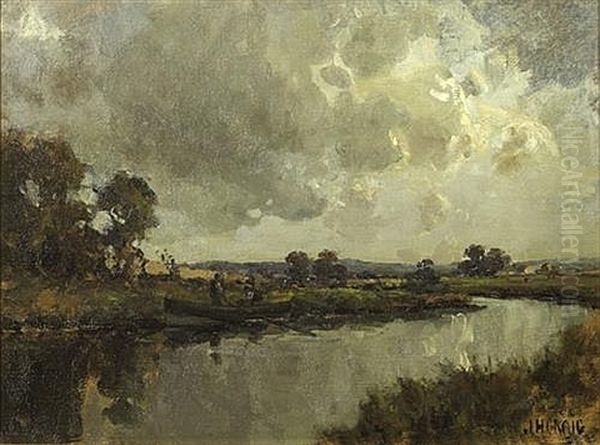 Rain Storm, County Antrim Oil Painting by James Humbert Craig