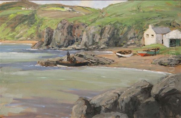 Salmon Port At Tor Head Oil Painting by James Humbert Craig