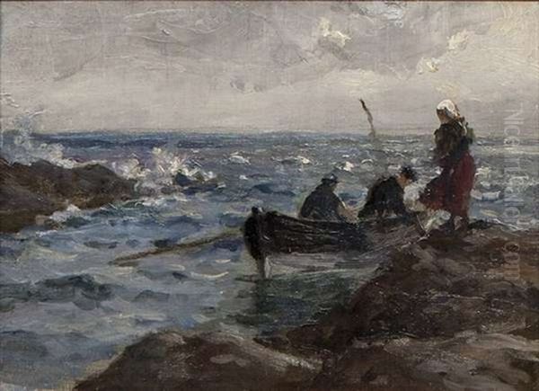 Ratray Islanders, Co. Antrim Oil Painting by James Humbert Craig