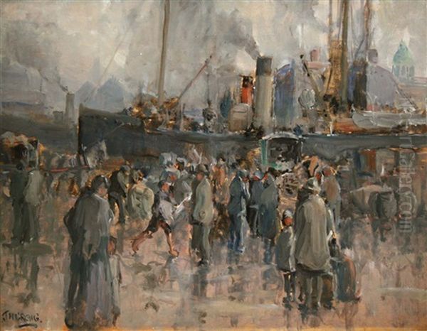 Liverpool Docks Oil Painting by James Humbert Craig