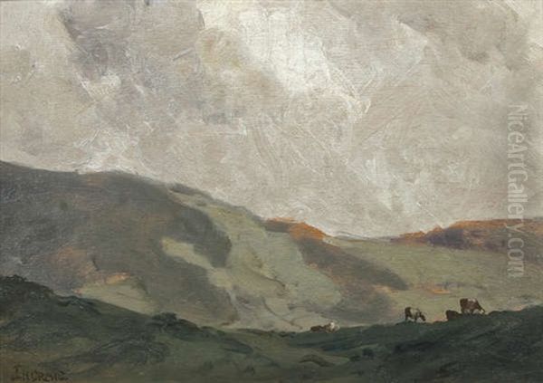 Co. Antrim Hills With Cattle Grazing by James Humbert Craig