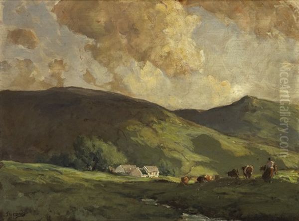 The Tops Of Glendun, County Antrim Oil Painting by James Humbert Craig