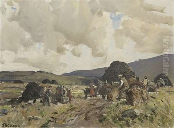 Loading Turf In Connemara Oil Painting by James Humbert Craig