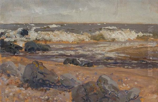 Where Brablagh Burn Meets The Sea, Cushenden Oil Painting by James Humbert Craig