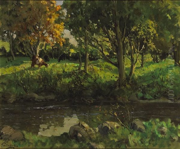 Autumn, Glen Dun, County Antrim Oil Painting by James Humbert Craig