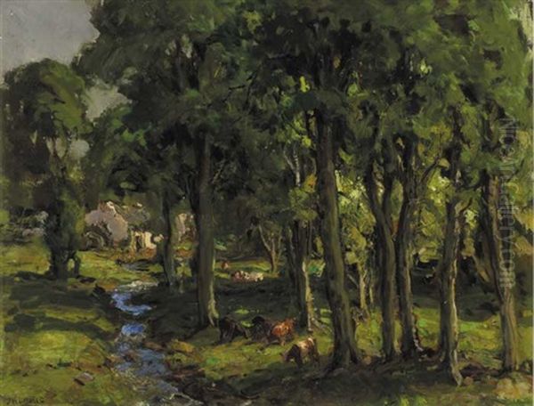 Cushendall Farmland, County Antrim Oil Painting by James Humbert Craig