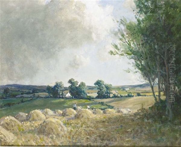 Haymaking In Connemara Oil Painting by James Humbert Craig