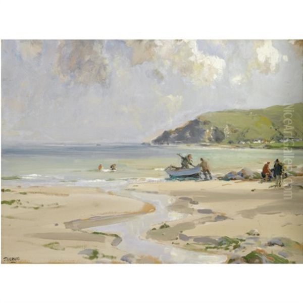 Ballygally Bay, Co. Antrim Oil Painting by James Humbert Craig