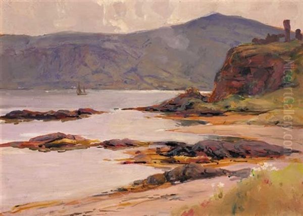 Red Bay Castle, County Antrim Oil Painting by James Humbert Craig