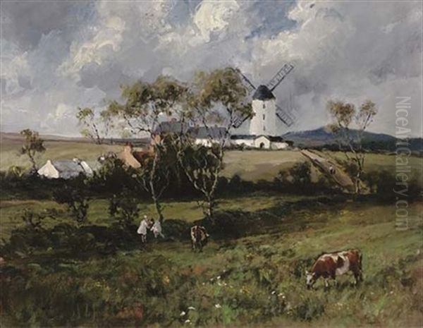 Carrowdore Windmill Oil Painting by James Humbert Craig