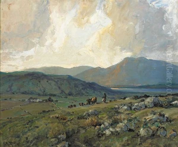 Evening In The Rosses, County Donegal Oil Painting by James Humbert Craig