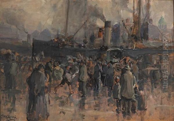 Liverpool Docks Oil Painting by James Humbert Craig