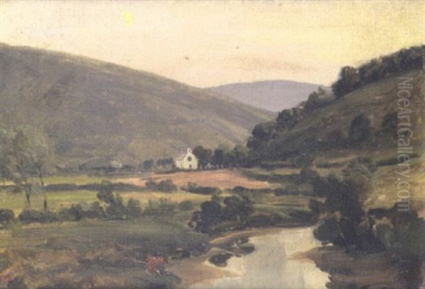 Dun River And Chapel Oil Painting by James Humbert Craig