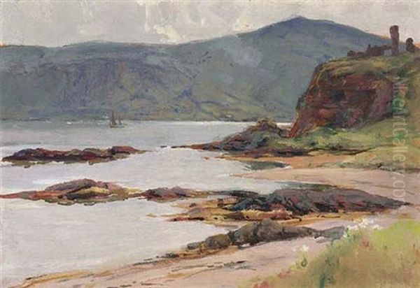 Red Bay Castle, Co. Antrim Oil Painting by James Humbert Craig