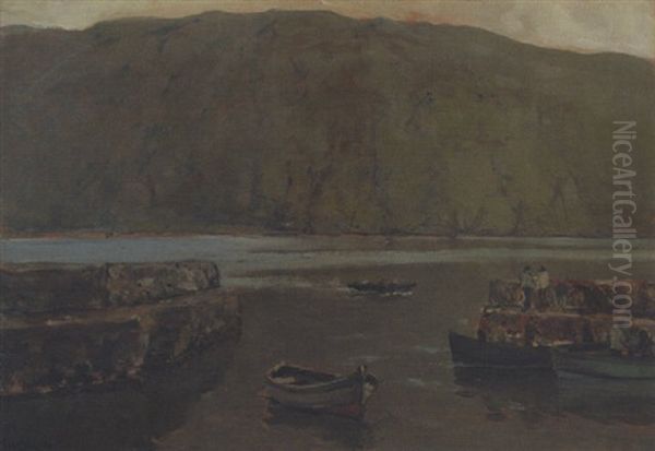 The Harbour, Leenane Oil Painting by James Humbert Craig