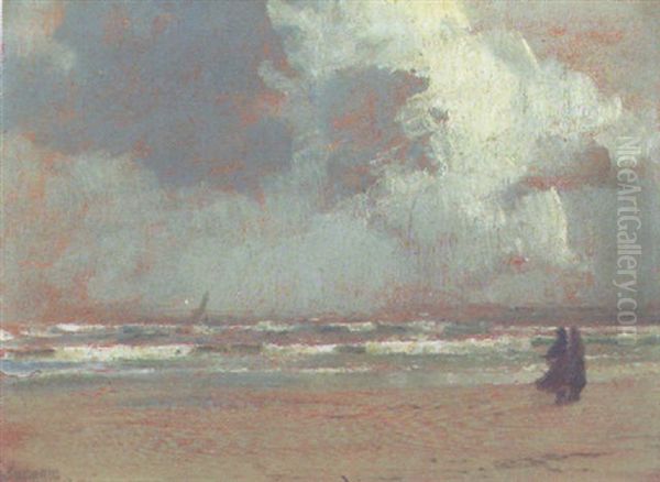 Stormy Day On The Beach Oil Painting by James Humbert Craig