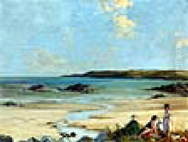 Children On The Beach Oil Painting by James Humbert Craig