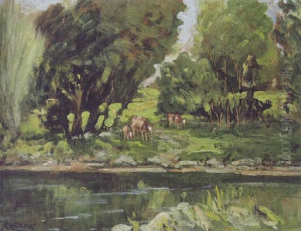 Cattle Near The Waters Edge Oil Painting by James Humbert Craig