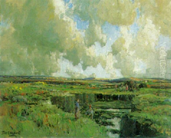 Bog Land, Altnabrochy, Co. Mayo Oil Painting by James Humbert Craig