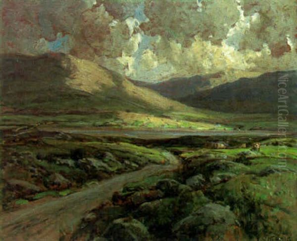 Cattle In The Glenveagh Hills, Co. Donegal Oil Painting by James Humbert Craig