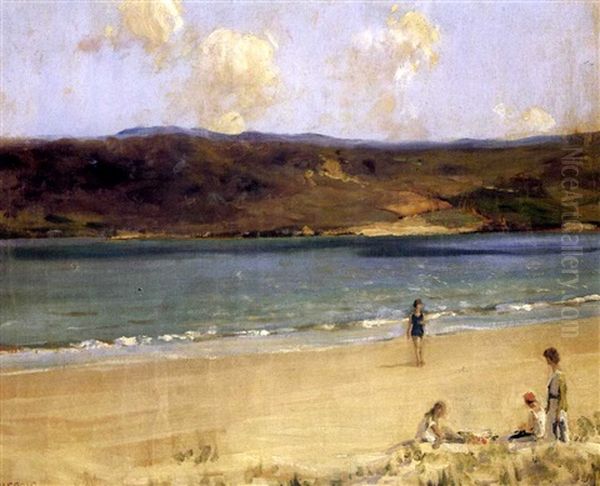 Young Girls On A Beach Oil Painting by James Humbert Craig