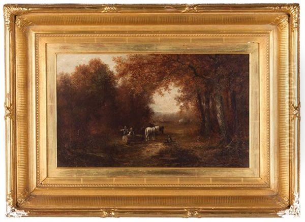 Woodland Scene Oil Painting by Thomas Bigelow Craig