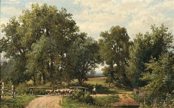 Summer On A County Lane Oil Painting by Thomas Bigelow Craig