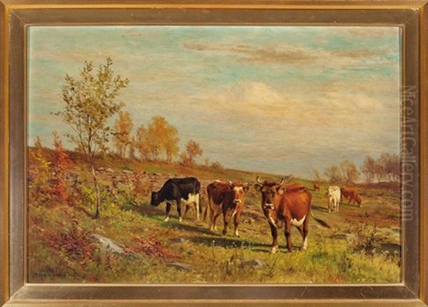 Return From Pasture, October Afternoon Oil Painting by Thomas Bigelow Craig