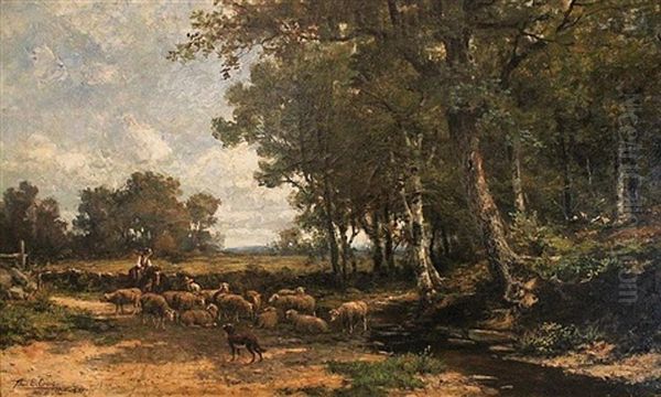 Herding The Sheep Oil Painting by Thomas Bigelow Craig