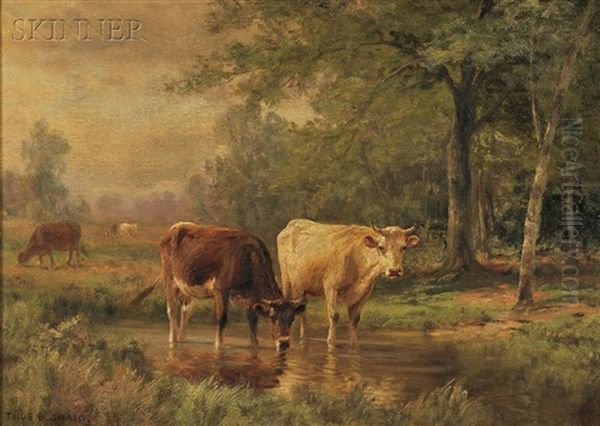 A Meadow Pool Oil Painting by Thomas Bigelow Craig