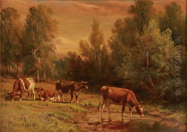 An August Afternoon Oil Painting by Thomas Bigelow Craig