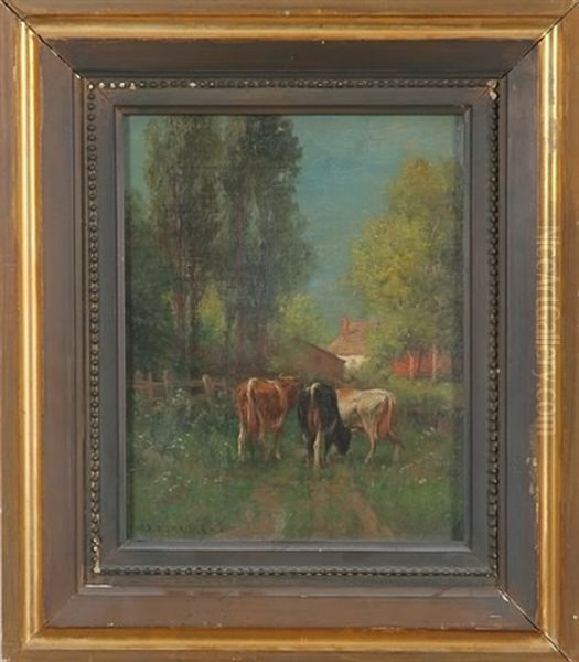 Returning From Pasture Oil Painting by Thomas Bigelow Craig