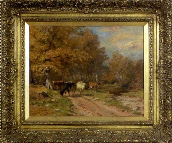 The Road By The Brook Oil Painting by Thomas Bigelow Craig