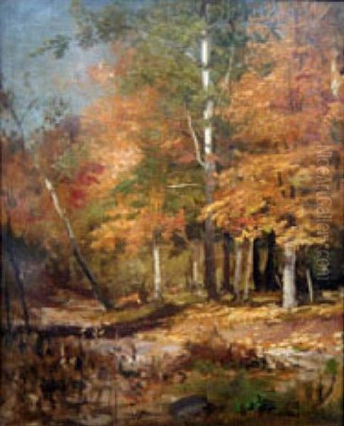 October, Study From Nature Oil Painting by Thomas Bigelow Craig