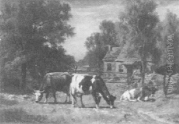 In The Home Pasture Oil Painting by Thomas Bigelow Craig