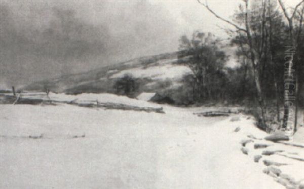 A Snow Scene Oil Painting by Thomas Bigelow Craig