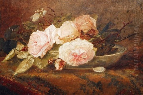 Stilleben Mit Rosen Oil Painting by Helene Cramer