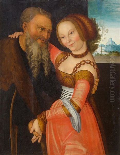 The Unequal Couple Oil Painting by Lucas Cranach the Elder