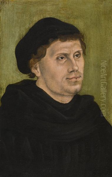 Portrait Of Martin Luther (1483-1546) Oil Painting by Lucas Cranach the Elder