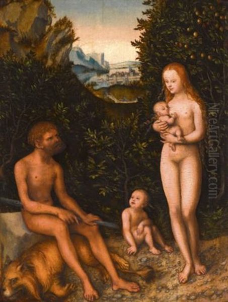 The Faun Family Oil Painting by Lucas Cranach the Elder