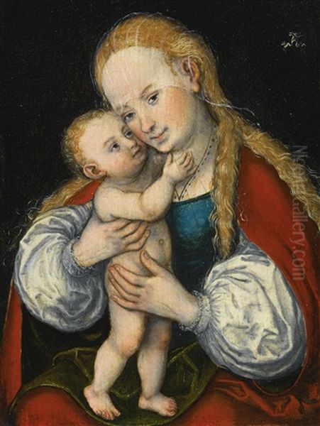 Madonna And Child Oil Painting by Lucas Cranach the Elder