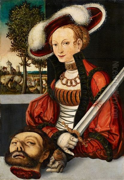 Judith With The Head Of Holofernes Oil Painting by Lucas Cranach the Elder