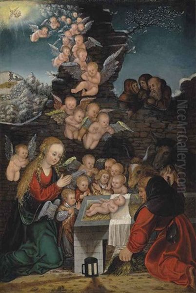 The Nativity Oil Painting by Lucas Cranach the Elder