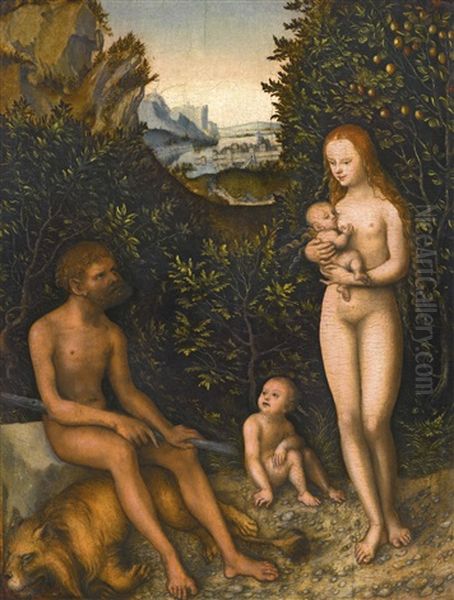 The Faun Family Oil Painting by Lucas Cranach the Elder